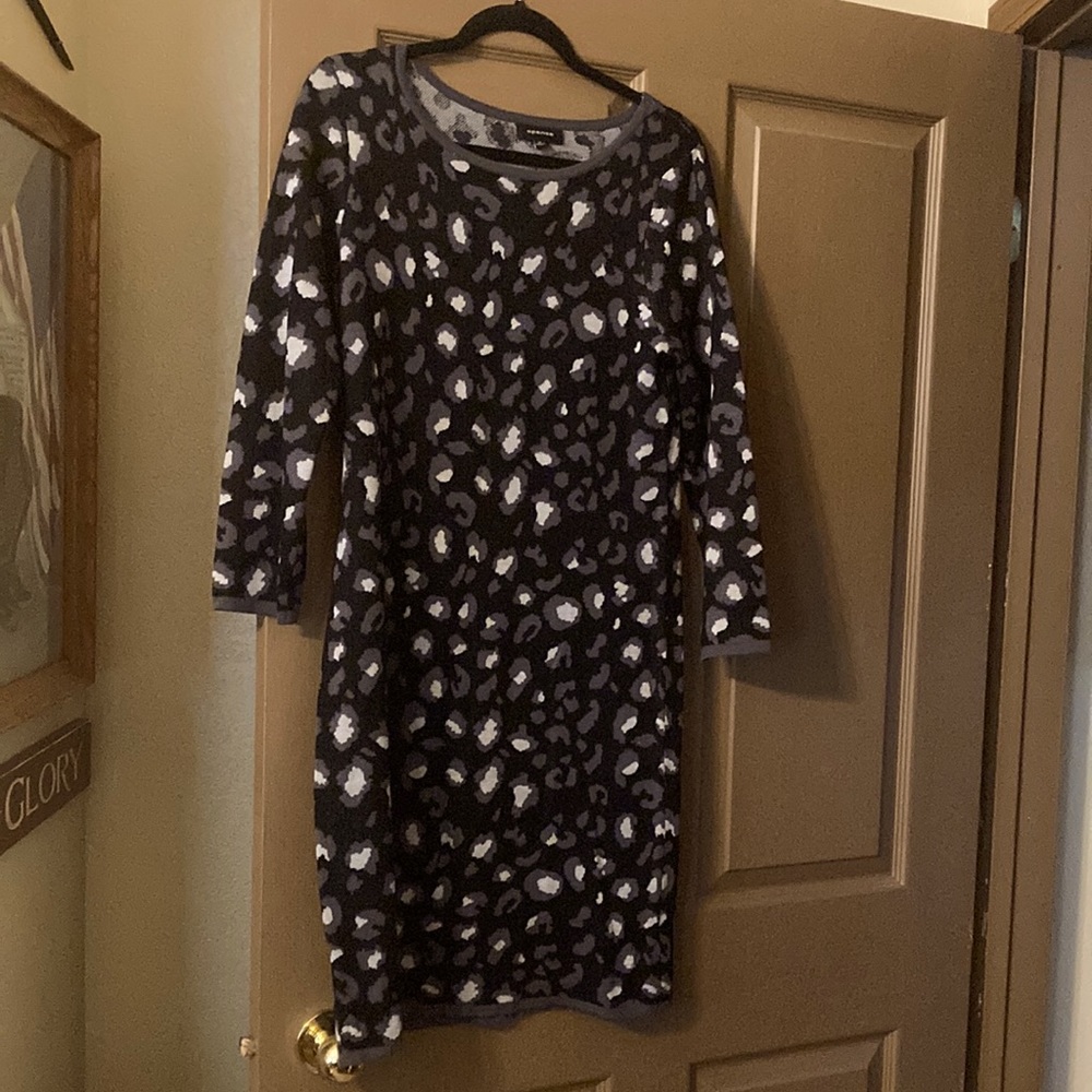 Spense Leopard Knit Dress Like New!
